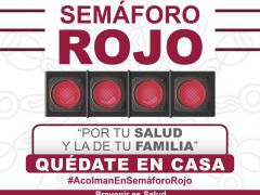 Flyer Estamos en Semáforo rojo, Municipio de Acolman.