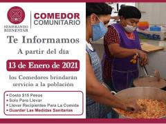 Flyer Comedor comunitario, Municipio de Acolman.