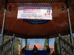 Lona "Módulo de recepción de castillas", kiosko de San Martín de las Pirámides, Edomex. Fotografía: Isaías Hernández Rosales.
