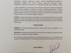 Comunicado sobre semáforo rojo, Ayuntamiento de Axapusco.
