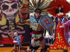 Danzante durante Tlalocan 2021. Facebook Gobierno del Ayuntamiento de Teotihuacán.