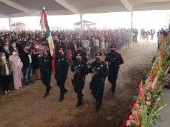 Escolta de policías municipales. Fotografía: Gobierno Municipal de Acolman 2022-2024