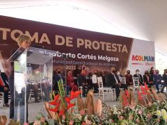 Discurso al inicio de la toma de protesta. Fotografía: Gobierno Municipal de Acolman 2022-2024