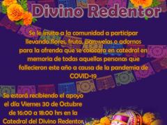 Invitación a participar en la ofrenda, Catedral del Divino Redendor.