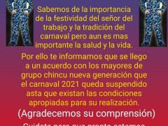 Aviso sobre la cancelación del carnaval.