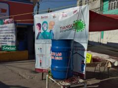 Punto de higine en Tianguis del Circuito Cuahtémoc, Ecatepec. Fotografía: Erika Monserrat Márquez Navarro.