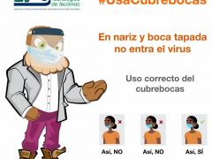 Infografía Usa cubrebocas. Imagen Universidad Tecnológica de Tecámac.