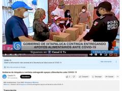 Entrega de apoyos alimentarios ante COVID-19.