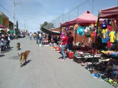 Bazar de segunda mano informal que remataba los precios de ciertos productos en Tecámac. Fotografía: Andrea Reyes Mitznahuatl