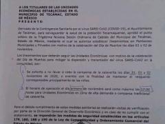 Circular sobre recomendaciones para Día de Muertos