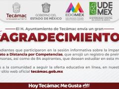 Anuncio sobre resultados del Programa de Bachillerato a Distancia por Competencias en Tecámac.