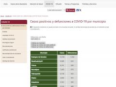 Gráfica de casos positivos y defunciones a COVID-19 en Tecámac (29 de noviembre). Fuente: Secretaría de Salud.