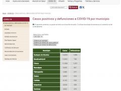 Gráfica de casos positivos y defunciones a COVID-19 en Tecámac (13 de enero). Fuente: Secretaría de Salud.