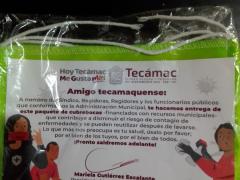 Nota con medidas sobre COVID-19 en entrega de cubrebocas gratuitos, Tecámac. Fotografía: Andrea Reyes Mitznahuatl