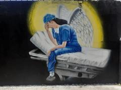 Mural dedicado al personal médico, mural "Héros de COVID-19", Las Américas, Ecatepec. Fotografía: Facebook Oficial Municipio de Ecatepec.
