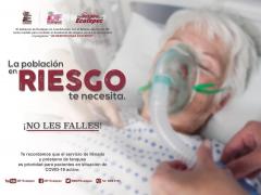 Flayer La población en riesgo te necesita ¡No les falles!. Facebook DIF Ecatepec.