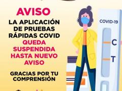 Aviso suspensión de pruebas rápidas COVID-19, Ayuntamiento de Tultepec.