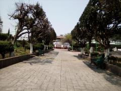 Plaza de la Constituciónz cerrada por pandemia de COVID-19,  Amecameca. Fotografía: Mario Eduardo Torres Galván.