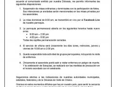 Comunicado de la Parroquia Inmaculada Concepción, Ozumba. FacebooK: Parroquia Inmaculada Concepción Ozumba.
