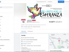 Publicación de invitación a concierto "Un canto por la esperanza", en Guanajuato