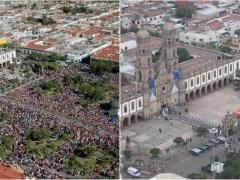 Tomas aéreas comparativas de 2019 y 2020. Fotografía: Publimetro.