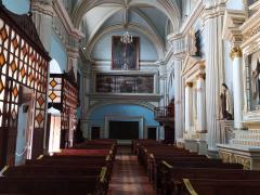 Vista del Coro y señalamiento en las bancas, templo de Jesús María, Morelos 612, Zona Centro, Guadalajara. Fotografía: Juan José Carrillo Coronel.