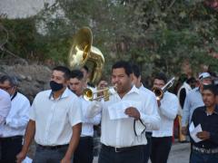 Banda de música durante procesión de la Virgen de la Esperanza, San Andrés, Magdalena, Jalisco. Fotografía: Juan José Carrillo Coronel