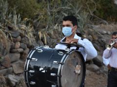 Banda de música durante procesión de la Virgen de la Esperanza, San Andrés, Magdalena, Jalisco. Fotografía: Juan José Carrillo Coronel