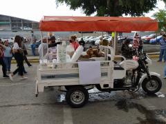 Puesto ambulante de agua de coco, para calmar el susto después de la vacuna, Zapopan. Fotografía: Juan José Carrillo Coronel.