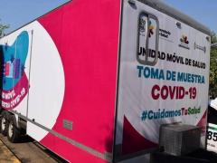 Unidad móvil de transporte de pruebas COVID-19. Fotografía: Secretaría de Salud de Morelia.