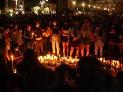 Manifestación por la muerte de Jessica González, en Morelia