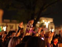 Manifestación por la muerte de Jessica González, en Morelia