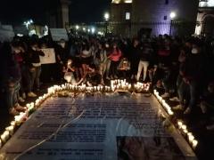 Manifestación por la muerte de Jessica González, en Morelia