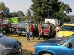 Estacionamiento, evento pelea de gallos, Morelia. Fotografía: SSP.