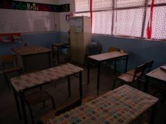 Salón de clases cerrados. Fotografía: Iván Arias.