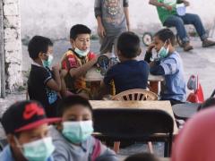 Niños conviven durante pandemia en Iglesia Cristiana en Puga, Nayarit. Fotografía: Sofía Rebeca Aguilar Salcedo.