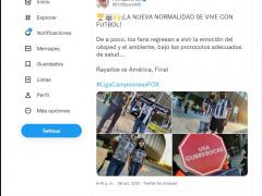 Publicación Nueva normalidad se vive con futbol por Fox Sport Mx. 