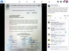 Publicación del comunicado de San Baltazar Yatzachi El Bajo.