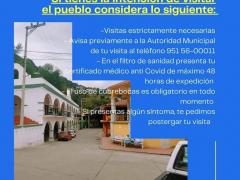Imagen de un comunicado emitido por la autoridad municipal de San Bartolomé Zoogocho, Villa Alta, Oaxaca, en el cual se mencionan las restricciones para acceder al pueblo. Productor: Autoridades municipales de San Bartolomé Zoogocho, Villa Alta, Oaxaca.