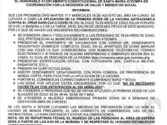 Comunicado del H. Ayuntamiento de Santa María Atzompa, sobre jornada de vacunación contra COVID-19.
