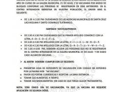 Comunicado de la SEDENA en coordinación con la autoridad municipal de Santiago Suchilquitongo, Oaxaca sobre la jornada de vacunación para personas mayores de 18 años.