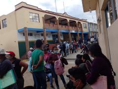 Personas formadas para participar en la jornada de vacunación, Santo Domingo Nuxaá, Nochixtlán, Oaxaca. Fotografía: Perla Carolina Cruz Vásquez.