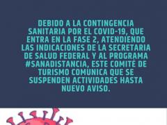 Aviso del Comité de Turismo de Guelatao de Juárez, Oaxaca sobre suspensión de actividades.