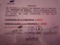 Comunicado del Comité de Turismo y de las autoridades de Guelatao de Juárez sobre acceso a Mirador de Cristal