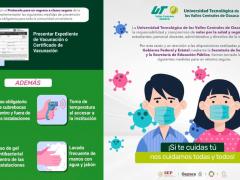 Protocolo para un regreso a clases seguro de la Universidad Tecnológica de los Valles Centrales de Oaxaca (UTVCO).