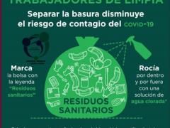 Infografía Protege a los trabajadores de limpia. Facebook H. Ayuntamiento San Fco. Telixtlahuaca 2018-2021.