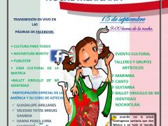 Invitación “Noche mexicana”. Facebook Nochixtlan Bonito y Colectivo Nochixtlán Cultura y Arte.