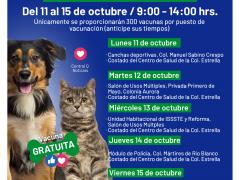 Aviso Vacunación antirrábica 2021. Facebook: Central Q Noticias.