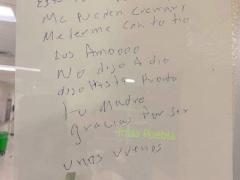 Carta de despedida de una mujer hospitalizada en el IMSS San José, Puebla. Fotografía: Crónica Puebla.