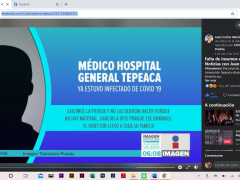 Publicación sobre falta de insumos en Hospital de Tepeaca. Facebook JuanCarlos Valerio.